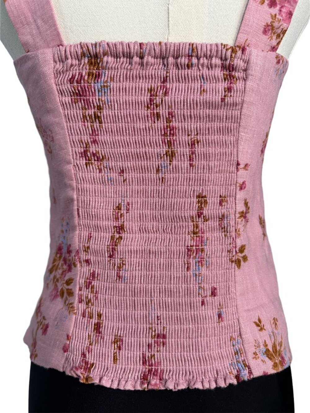 Reformation Darci Linen Top Secrect Pink Floral 6 - Picture 3 of 7